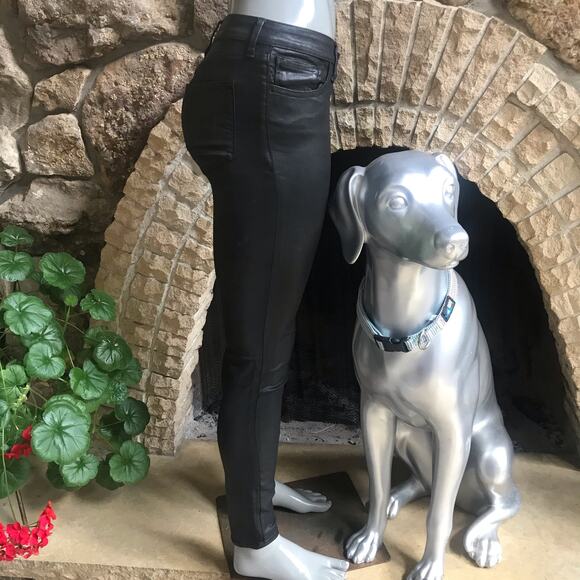 Lucky Brand Brooke Legging Jean Coated Black Women's Size 0/25, Inseam: 29 - Picture 3 of 7